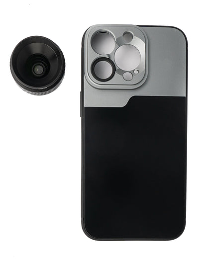 SYSTEM-S Macro Lens 1.1x to 2.8x Filter with Case in Black for iPhone 13 Pro
