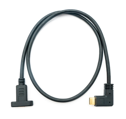SYSTEM-S USB 3.1 Kabel 50 cm Typ C Stecker zu Buchse Schraube Winkel in Schwarz
