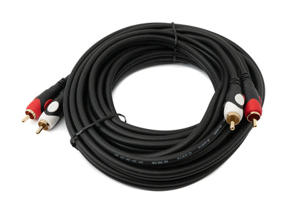 SYSTEM-S Cinch 2 RCA Kabel 5 m Stecker zu Stecker Stereo AV in Schwarz