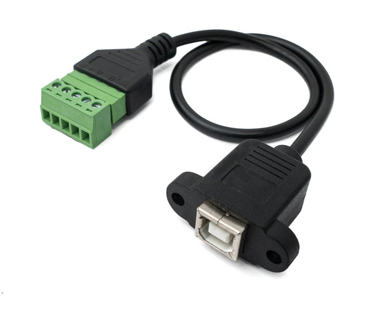 SYSTEM-S USB 2.0 Kabel 30 cm Typ B Buchse zu 5 polig Leiterplattenstecker Schwarz