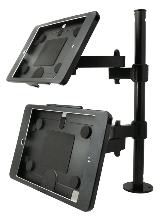 SYSTEM-S Tischständer Dual 360° Halterung abschließbar für iPad 7 8 9 10.2" (2019 2020 2021) A2270 A2428 A2429 A2430 A2197 A2200 A2198 A2199 A2602 A2604 A2603 A2605