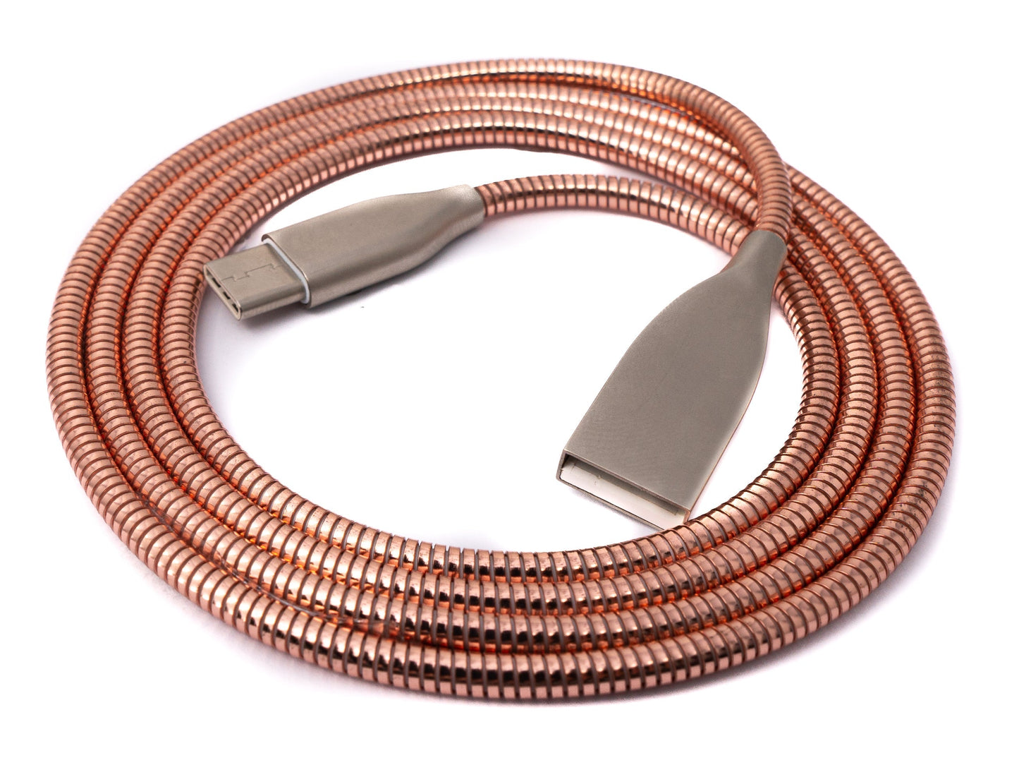 SYSTEM-S USB 3.1 Kabel 100cm Typ C Stecker zu 2.0 Typ A Buchse Metall Feder Pink