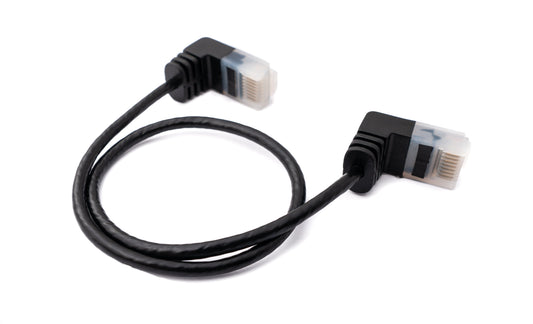 SYSTEM-S LAN Kabel 25 cm RJ45 8P8C STP Cat6 Stecker zu Stecker Winkel Schwarz