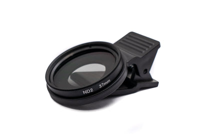 SYSTEM-S ND2 lens 37 mm neutral density gray filter with clip for smartphones in black