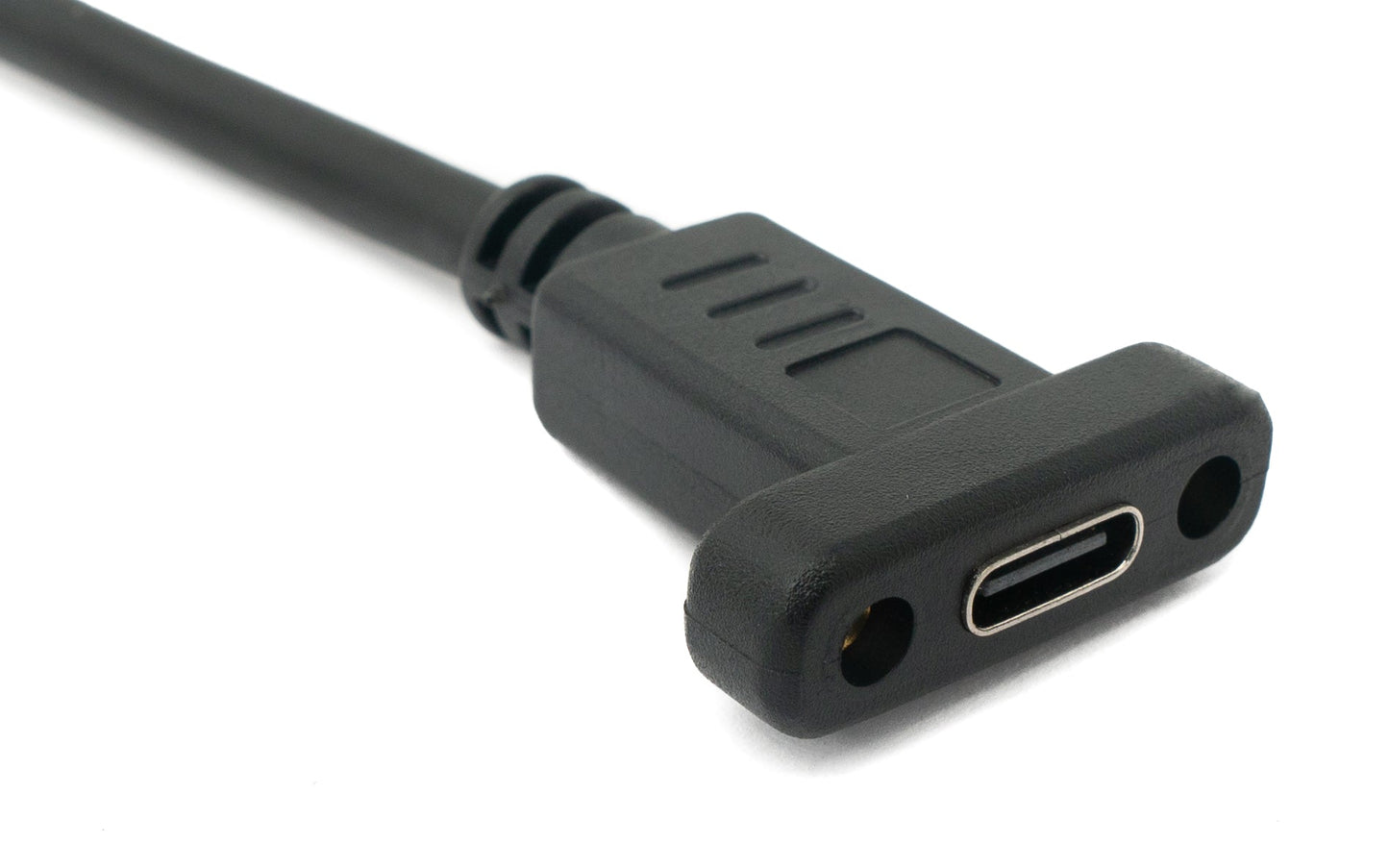 SYSTEM-S USB 3.1 Kabel 1,8 m Typ C Stecker zu Buchse Schraube in Schwarz