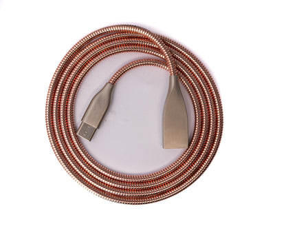 SYSTEM-S USB 3.1 Kabel 100cm Typ C Stecker zu 2.0 Typ A Buchse Metall Feder Pink