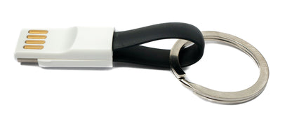 SYSTEM-S USB 3.1 Schlüssel Anhänger Kabel 10cm Typ C Stecker zu 2.0 Typ A Stecker Schwarz
