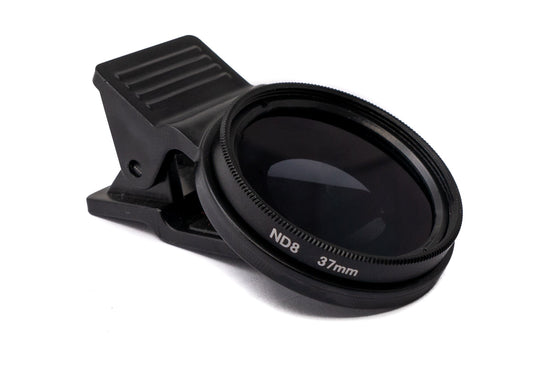 SYSTEM-S ND8 lens 37 mm neutral density gray filter with clip for smartphones in black