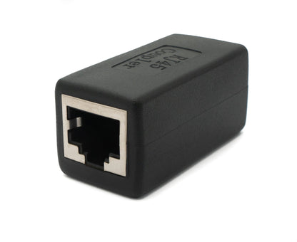 SYSTEM-S LAN Adapter RJ45 Buchse zu Buchse Ethernetadapter Kabel in Schwarz