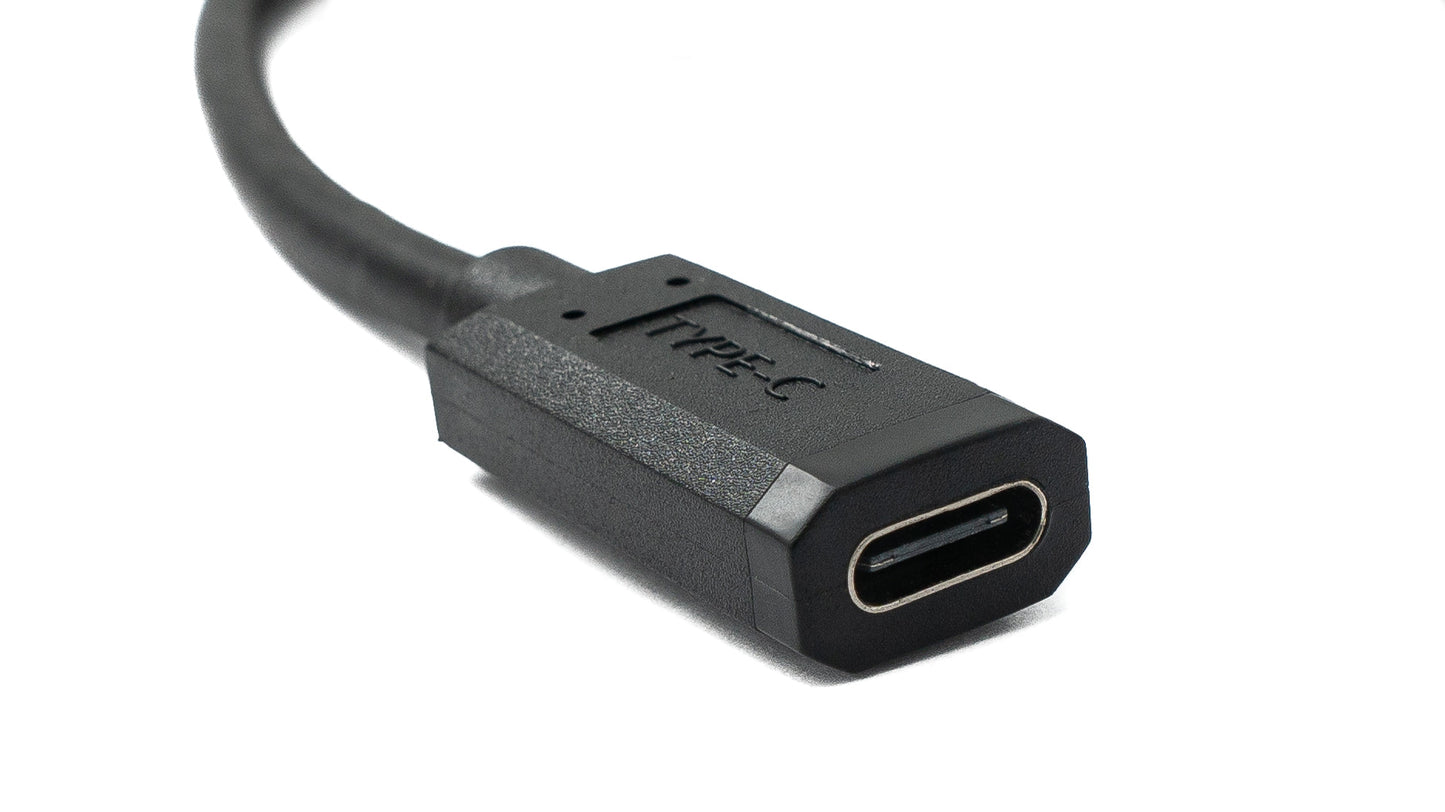 SYSTEM-S USB 3.1 U Turn 100 cm Kabel Typ C Stecker zu Buchse 360° Winkel in Schwarz