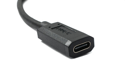 SYSTEM-S USB 3.1 U Turn 100 cm Kabel Typ C Stecker zu Buchse 360° Winkel in Schwarz