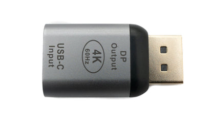 SYSTEM-S USB 3.1 Adapter Typ C Buchse zu DisplayPort DP Stecker 4k HDTV Kabel in Grau