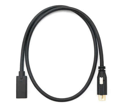 SYSTEM-S USB 3.1 cable 60 cm Type C male to female screw in black