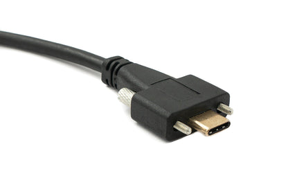 SYSTEM-S USB 3.1 cable 60 cm Type C male to female screw in black