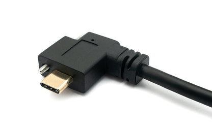 SYSTEM-S USB 3.1 Kabel 60 cm Typ C Stecker zu Buchse Schraube Winkel in Schwarz