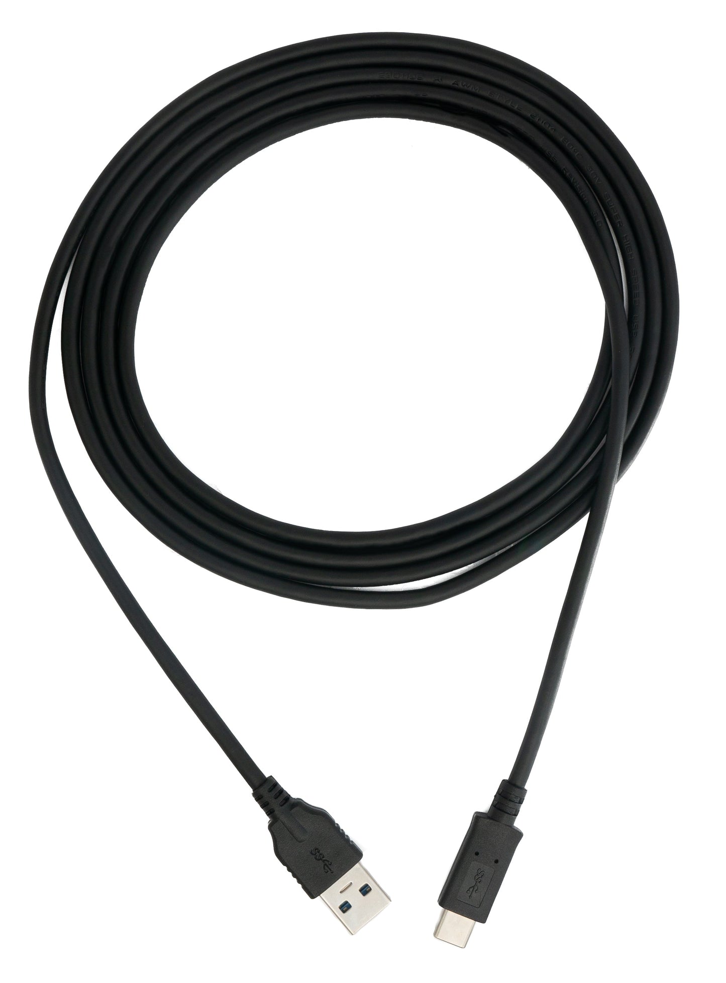 SYSTEM-S USB 3.1 Kabel 200 cm Typ C Stecker zu 3.0 Typ A Stecker in Schwarz