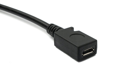 SYSTEM-S USB 3.1 Kabel 120 cm Stecker zu 2.0 Mini B Buchse Spirale in Schwarz