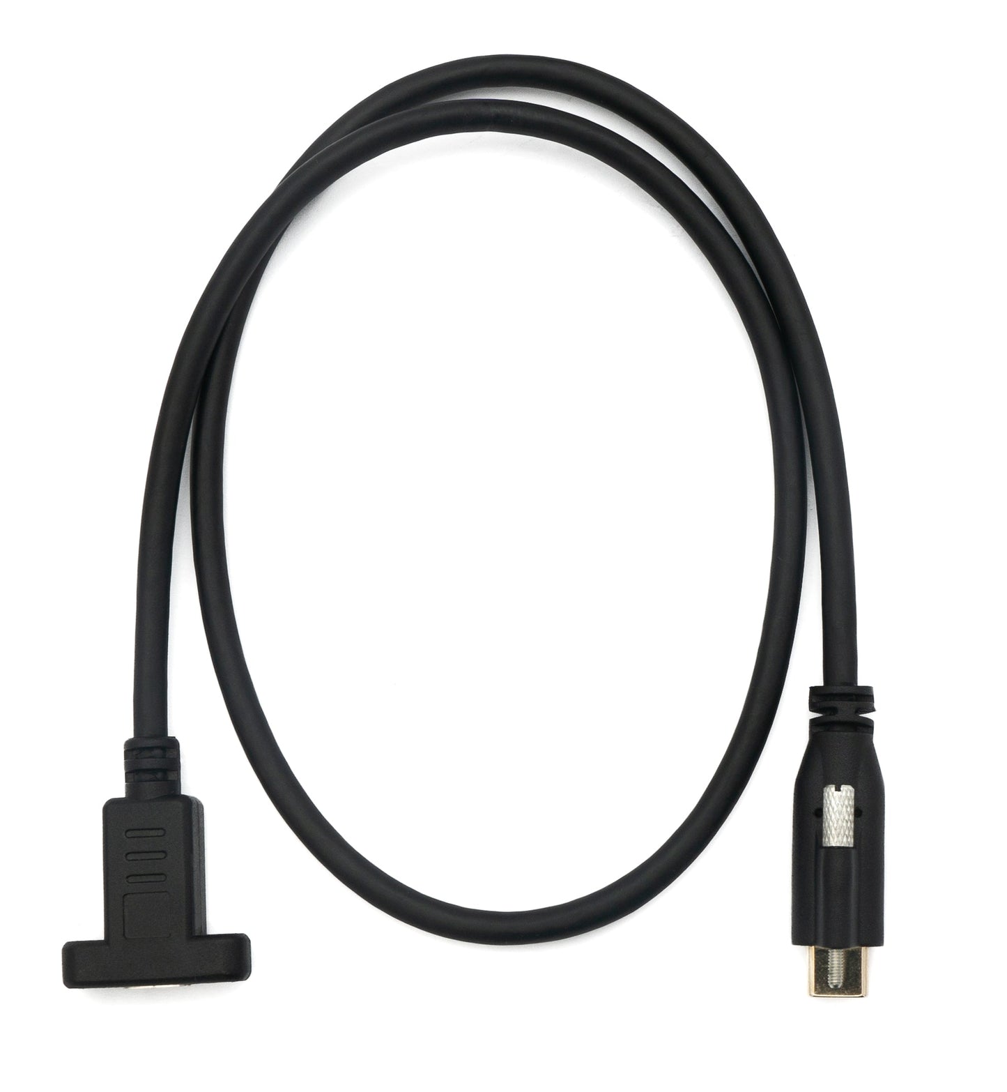 SYSTEM-S USB 3.1 Kabel 60 cm Typ C Stecker zu Buchse Schraube in Schwarz