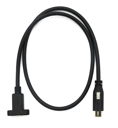 SYSTEM-S USB 3.1 Kabel 60 cm Typ C Stecker zu Buchse Schraube in Schwarz
