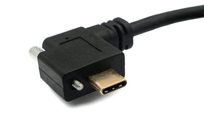 SYSTEM-S USB 3.1 cable 100 cm Type C male to female screw angle in black