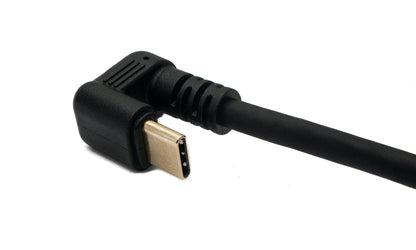 SYSTEM-S USB 3.1 U Turn 30 cm Kabel Typ C Stecker zu Buchse 360° Winkel in Schwarz