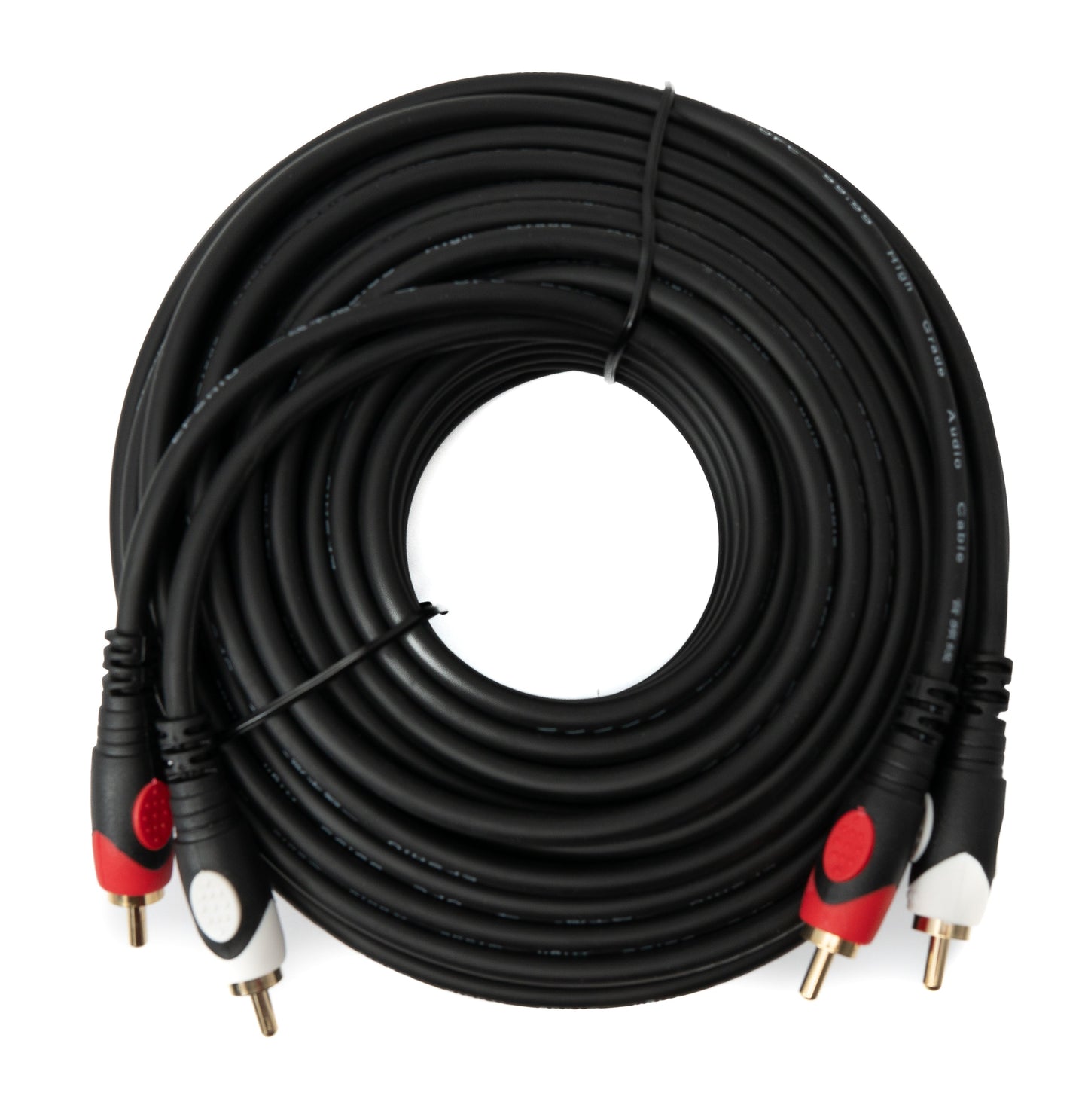 SYSTEM-S Cinch 2 RCA Kabel 10 m Stecker zu Stecker Stereo AV in Schwarz