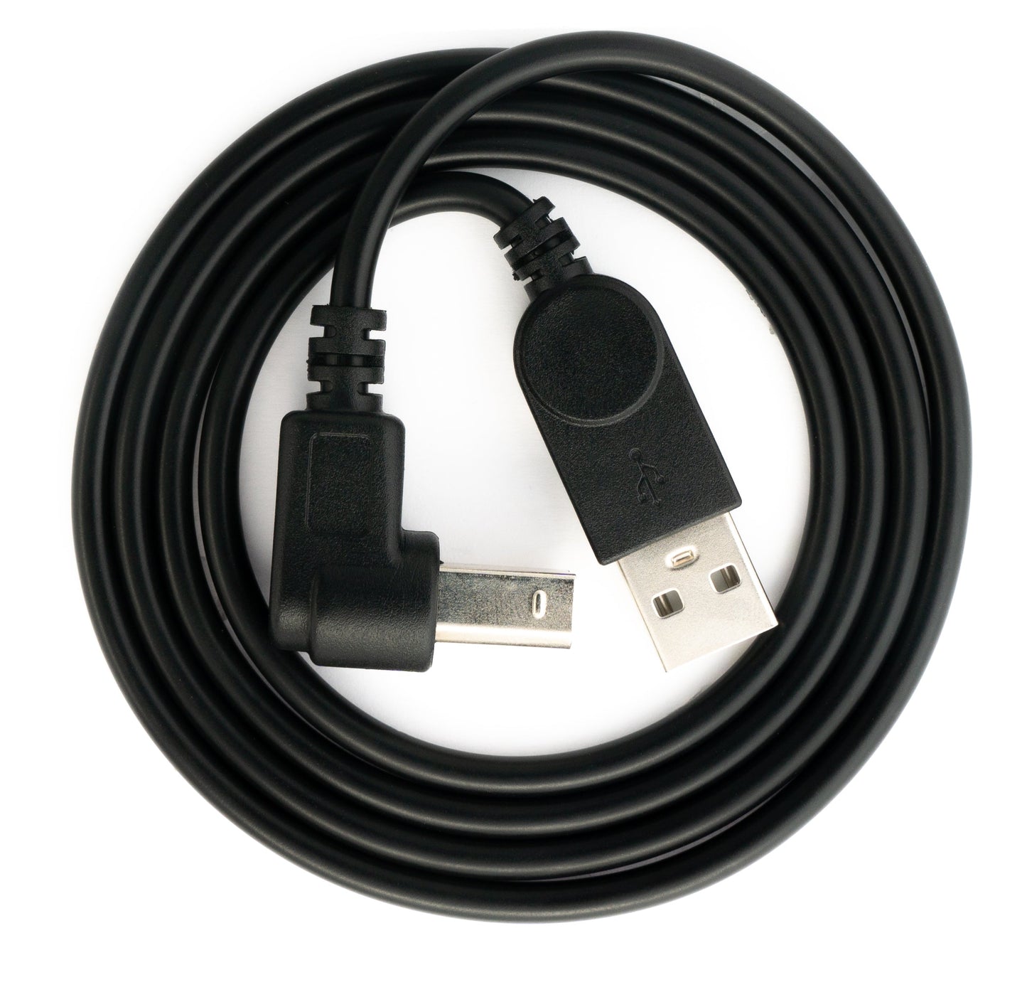 SYSTEM-S USB 2.0 Kabel 100 cm Typ B Stecker zu A Stecker Winkel in Schwarz
