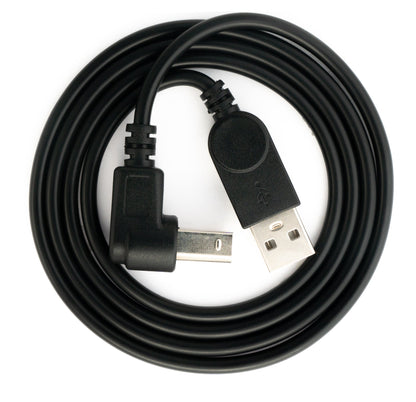 SYSTEM-S USB 2.0 Kabel 100 cm Typ B Stecker zu A Stecker Winkel in Schwarz