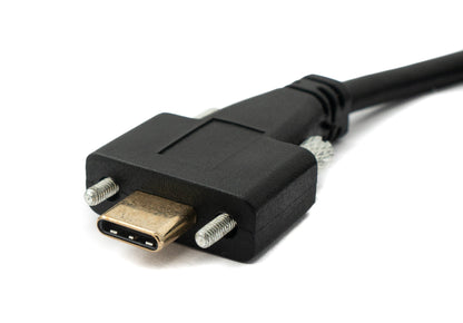 SYSTEM-S USB 3.1 Kabel 2 m Typ C Stecker zu Buchse Schraube in Schwarz