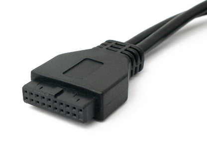 SYSTEM-S USB 3.1 cable 50 cm Type C female to 20-pin PCI screw cable in black