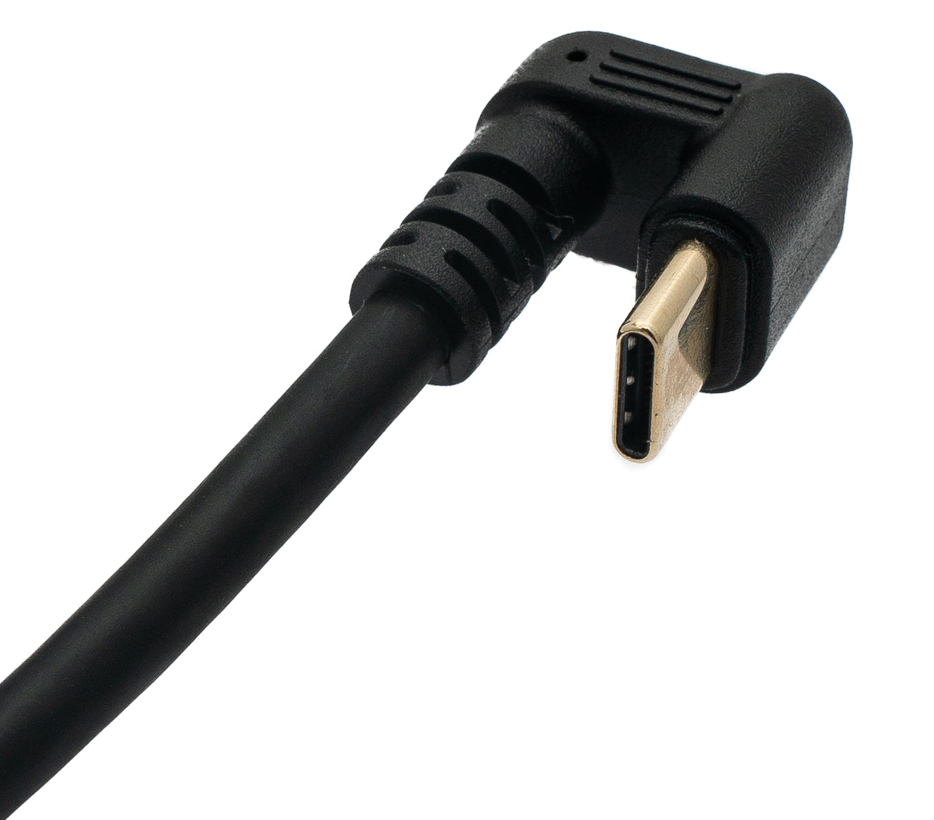 SYSTEM-S USB 3.1 U Turn 60 cm Kabel Typ C Stecker zu Buchse 360° Winkel in Schwarz