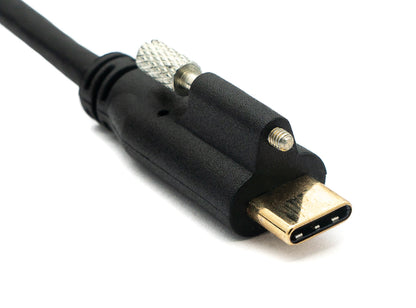 SYSTEM-S USB 3.1 Kabel 2 m Typ C Stecker zu Buchse Schraube in Schwarz