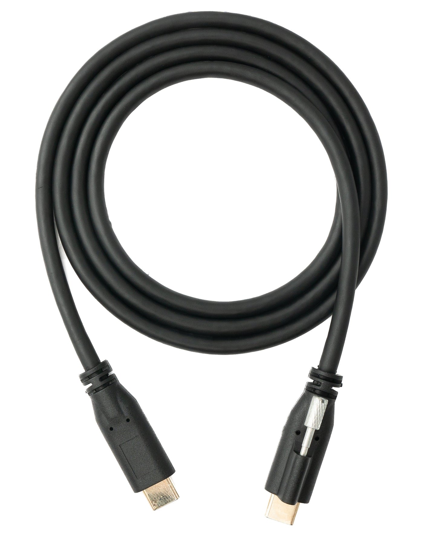 SYSTEM-S USB 3.1 Gen 2 100W Kabel 100 cm Typ C Stecker zu Stecker Schraube in Schwarz