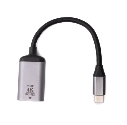 SYSTEM-S Display Port cable 20 cm Mini DP female to USB 3.1 Type C male in grey