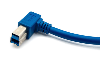 SYSTEM-S USB 3.0 cable 60 cm Type B male to Type A male angled in blue
