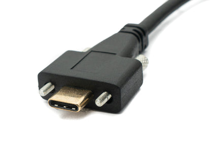 SYSTEM-S USB 3.1 Gen 2 Kabel 60 cm Typ C Stecker zu Buchse Schraube in Schwarz