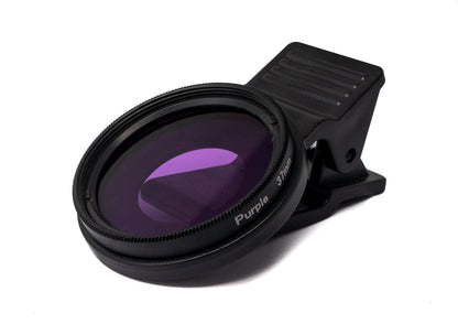 SYSTEM-S Farbfilter Lila 37 mm Linse Farbe mit Clip für Smartphones in Schwarz
