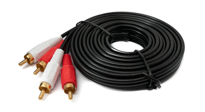 SYSTEM-S Cinch 2 RCA Kabel 5 m Stecker zu Stecker Stereo AV in Schwarz
