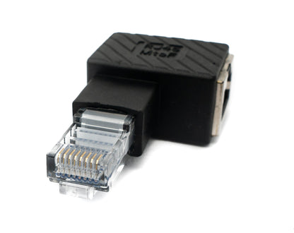 SYSTEM-S LAN Adapter RJ45 Stecker zu Buchse Winkel Ethernetadapter Kabel linksgewinkelt