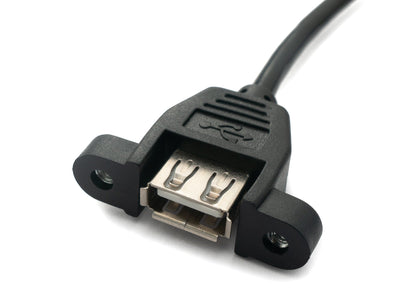 SYSTEM-S USB 2.0 cable 3 m Type A male to female screw in black