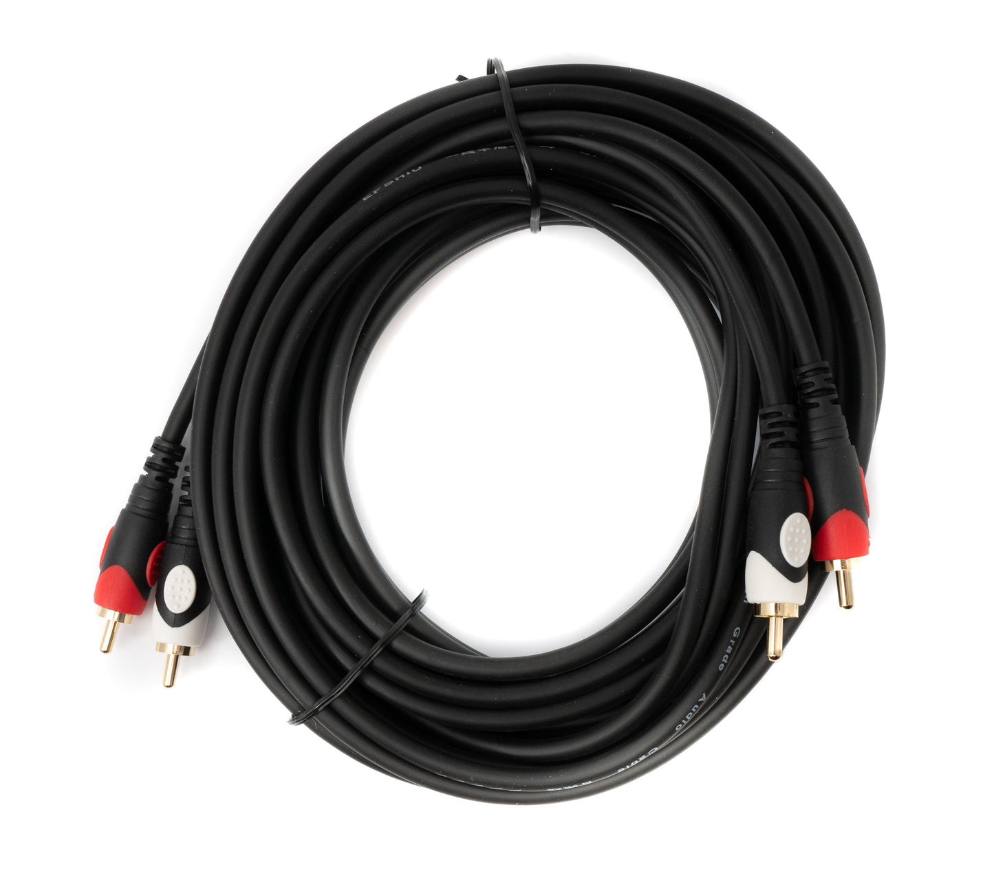 SYSTEM-S Cinch 2 RCA Kabel 5 m Stecker zu Stecker Stereo AV in Schwarz