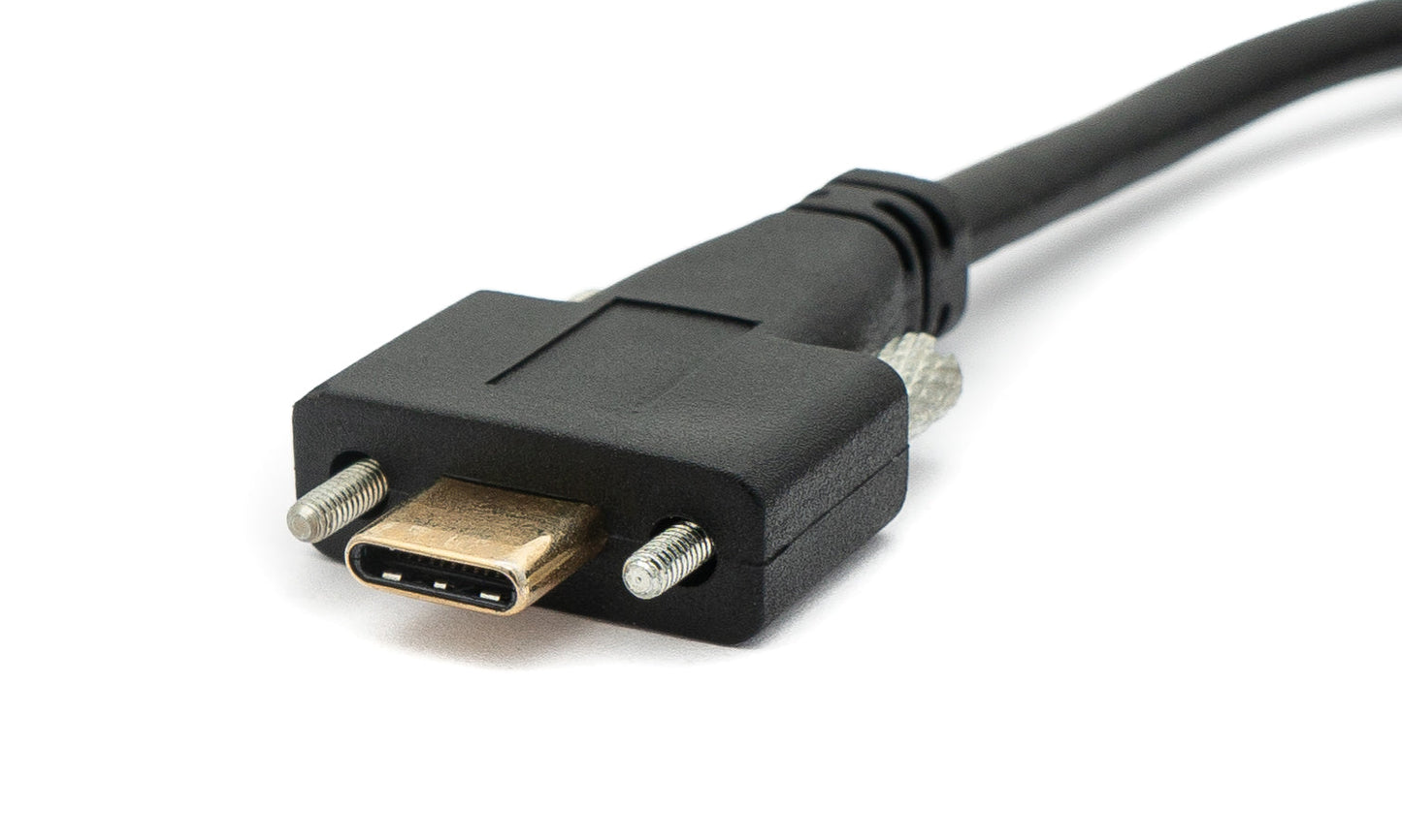 SYSTEM-S USB 3.1 Gen 2 Kabel 100 cm Typ C Stecker zu Buchse Schraube in Schwarz