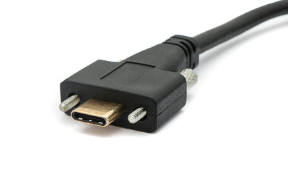 SYSTEM-S USB 3.1 Gen 2 Kabel 100 cm Typ C Stecker zu Buchse Schraube in Schwarz