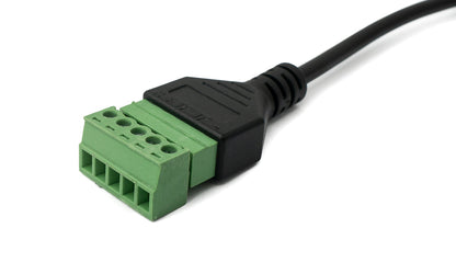 SYSTEM-S USB 3.1 Kabel 30 cm Typ C Stecker zu 5 polig Leiterstecker 180° Winkel Schwarz