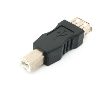 SYSTEM-S USB 2.0 adapter type B male to type A female cable in black