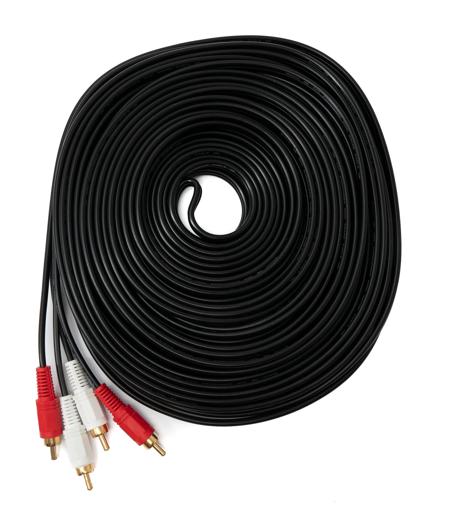 SYSTEM-S Cinch 2 RCA Kabel 20 m Stecker zu Stecker Stereo AV in Schwarz