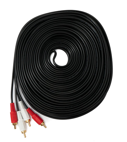 SYSTEM-S Cinch 2 RCA Kabel 20 m Stecker zu Stecker Stereo AV in Schwarz