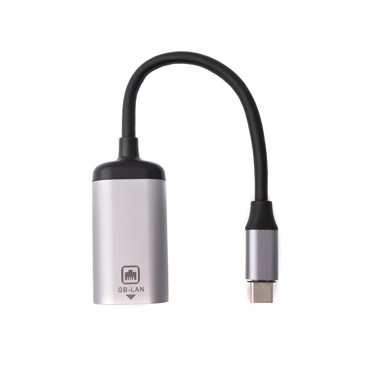 SYSTEM-S LAN Kabel 20 cm RJ45 Buchse zu USB 3.1 Typ C Stecker Adapter in Grau