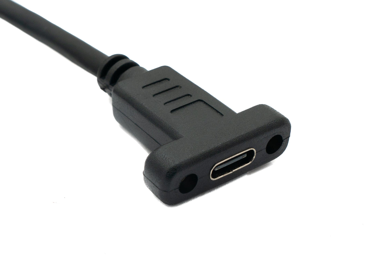 SYSTEM-S USB 3.1 Kabel 50 cm Typ C Stecker zu Buchse Schraube in Schwarz