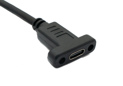 SYSTEM-S USB 3.1 Kabel 50 cm Typ C Stecker zu Buchse Schraube in Schwarz